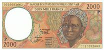 Etats de l\'Afrique Centrale 2000 Francs 2000 - Femme, Fruits tropicaux - P = Tchad