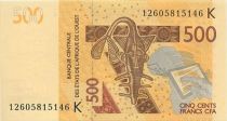 Etats de l´Afrique de l´Ouest 500 Francs Masque - Hippopotames