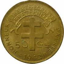 Etats de l\'Afrique Equatoriale 50 Centimes, France Libre - 1942 Pr&eacute;toria