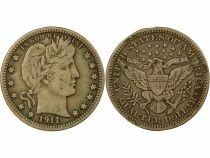 Etats Unis d\'Am&eacute;rique 1/4 Silver Dollar \ Barber Quarter\  - 1911 Philadelphia