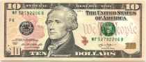 Etats Unis d´Amérique 10 Dollars Hamilton - Batiment du Trésor 2013 F6 Atlanta