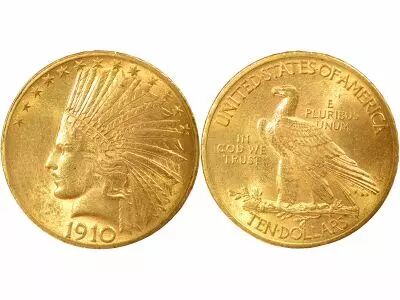 Etats Unis d\'Am�rique 10 Gold Dollars, Indian Head - 1910 Philadelphia