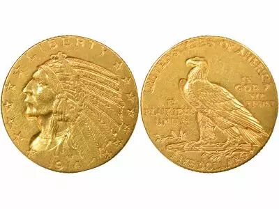 Etats Unis d\'Am�rique 5 Gold Dollars, Indian Head - 1909 D Denver