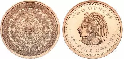 Etats Unis d\'Am�rique Aztec Calendar - 2 Ounces Copper