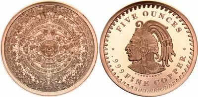 Etats Unis d\'Am�rique Aztec Calendar - 5 Ounces Copper