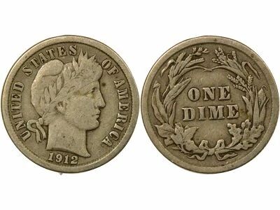 Etats Unis d\'Am�rique Dime Argent, Barber - 1912 Philadelphie