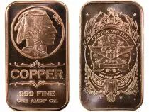 Etats Unis d\'Amérique Ingot, Indian Head - 1 Once Copper