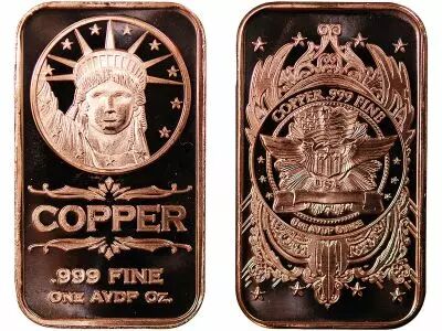 Etats Unis d\'Am�rique Liberty Head Ingot - 1 Copper Ounce