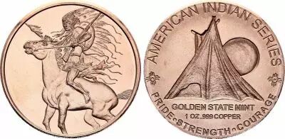 Etats Unis d\'Am�rique Red Horse - 1 Ounce Copper