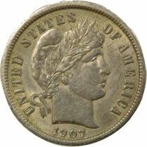 Etats Unis d\'Am&eacute;rique Silver Dime, Barber - 1907 Philadelphia