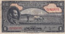 Ethiopia 1 Dollar - Haile Selassié - Laboureur - 1945 - P.12b