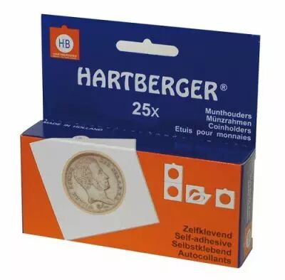 Etuis autocollants 67x67mm pour monnaies 53 mm (x25)