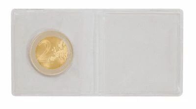 �tuis numismatiques doubles en pvc, � plier, format 100 x 50 mm, paquet de 100
