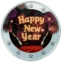 Europa 2 Euros Happy New Year colour