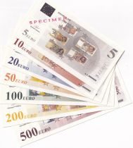 Europa Serial of 7 notes to euros promotion
