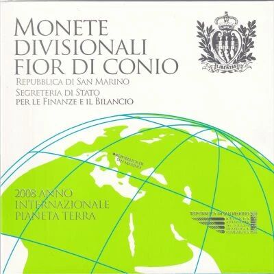 Europe BU Set San Marino 2008 - 9 Coins in Euro incluing 5 euros in Silver