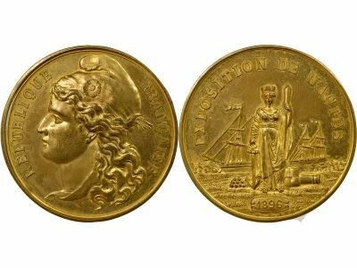 Exhibition of Nantes - Copper Gilded Medal - 1896
