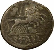 Fabia Gens, Quintus - Silver Denarius, Quadriga - 124 BC Rome