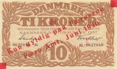 Faroe Islands 10 Kroner - 1940 - P.3