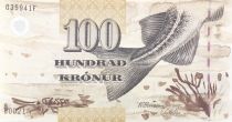 Faroe Islands 100 Kronur - Fish - 2002 - Serial  B-F - P.25