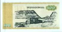 Faroe Islands 100 Kronur V.U. Hammershaimb - House & mountains - 1994