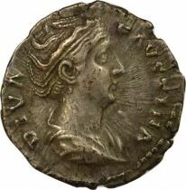 Faustina Major - Silver Denarius, Urania- 147 / 150 Rome