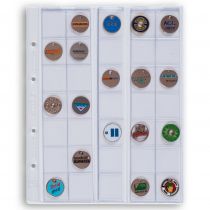 Feuilles Numismatiques OPTIMA, pour 35 pièces de monnaie jusqu\'à 27 mm Ø, transparent