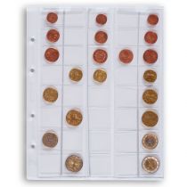 Feuilles Numismatiques OPTIMA  pour Séries d\'Euros jusqu\'à 26 mm Ø  transparent