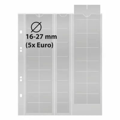 Feuilles numismatiques pour 5 s�ries euros courants