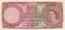 Fidji 10 Shillings - Elisabeth II - 28-04-1962 - P.52b