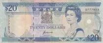 Fidji 20 dollars - Elisabeth II - Maison Fidjienne - S&eacute;rie D - 1992