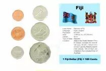 Fidji Blister 6 monnaies ILES FIDJI (1 &agrave; 50 cents)