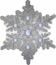 Fidji Flocon de Neige - 1/2 once Argent et cristaux - 1 Dollar 2022 Fidji