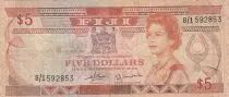 Fidschi 5 dollars - Elisabeth II - Fidjiens - S&eacute;rie B - 1992