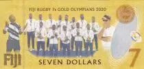 Fidschi 7 Dollars - Gold and bronze medals of Rugby - Tokyo Olympics - Radar banknote 334433 - P.NEW