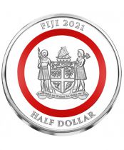 Fiji 1/2 Dollar - Le traineau du père noël - Anneau polymère - 2021