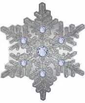 Fiji 1 Dollar - 1/2 Once - Flocon de neige - Argent et cristaux - 2022