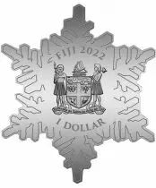 Fiji 1 Dollar - 1/2 Once - Flocon de neige - Argent et cristaux - 2022