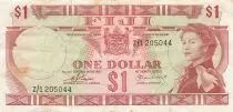 Fiji 1 Dollar - Elizabeth II - ND (1974) - Replacement - P.71ar