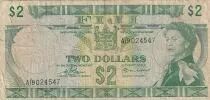Fiji 2 DollarS - Elizabeth II - 1974 - Serial A/9