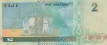 Fiji 2 Dollars - Queen Elizabeth II - Costumed Fijians - 1996