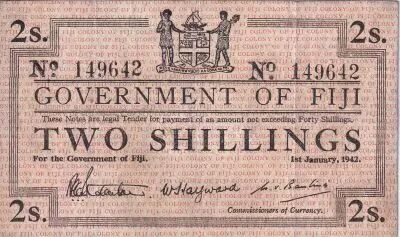 Fiji 2 Shillings - Arms - 1942 - P.50a