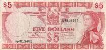 Fiji 5 Dollars - Elizabeth II - 1974 - Serial A/4