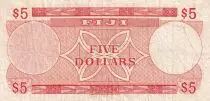 Fiji 5 Dollars - Elizabeth II - 1974 - Serial A/4