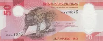 Filipinas 50 Piso - Fish - Leopard - Polymer - 2025 - Serial AG