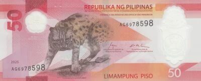 Filipinas 50 Piso - Leopard - Pisces - Polymer - 2025 - AG Series