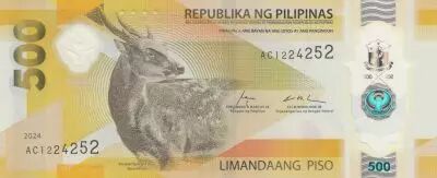 Filipinas 500 Pesos - Cerf - Parrot - Polymer - 2024 - AC Series