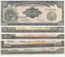 Filippine 10, 20, 50, 100, 200 Pesos - 1949