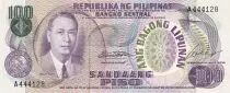 Filippine 100 Peso - Manuel Roxas - Central - BankND (1969) - Serial A - P.147a
