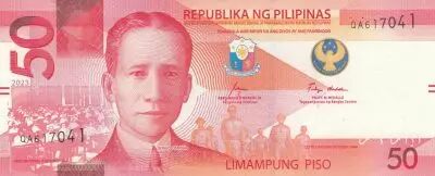 Filippine 50 Piso - Sergio Osmena - Caranx - 2023 - Serial QA